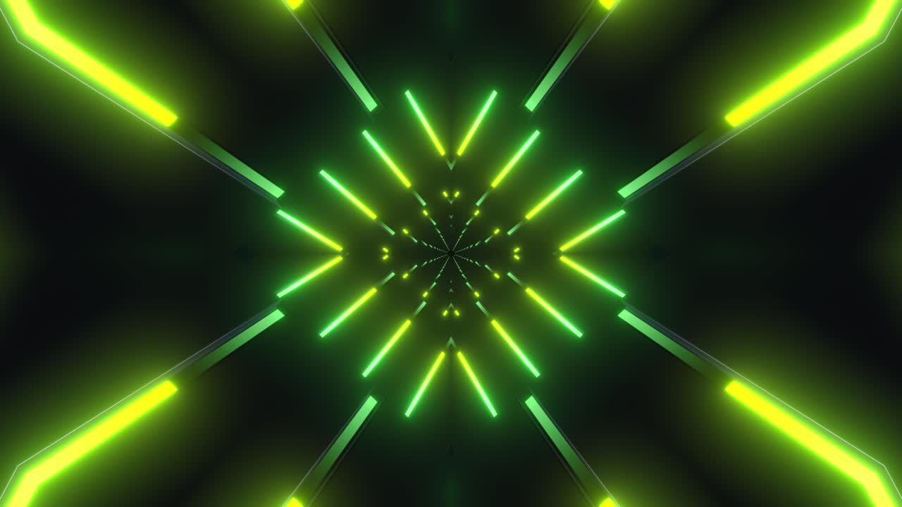 tunnel verde neon e giallo