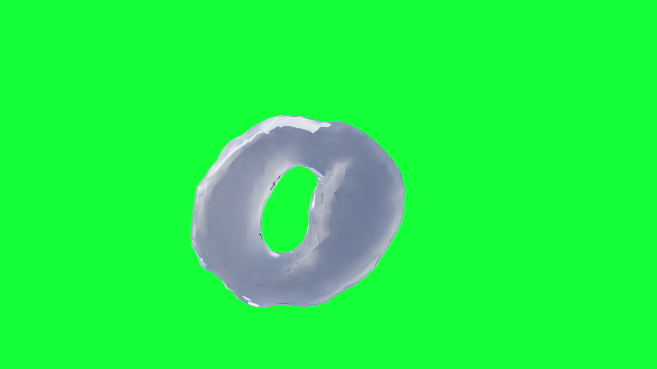 Abstract Grey Donut Shape on Green Screen
