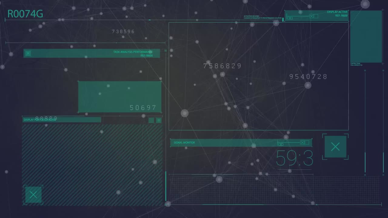 Animation of network of connections on black background