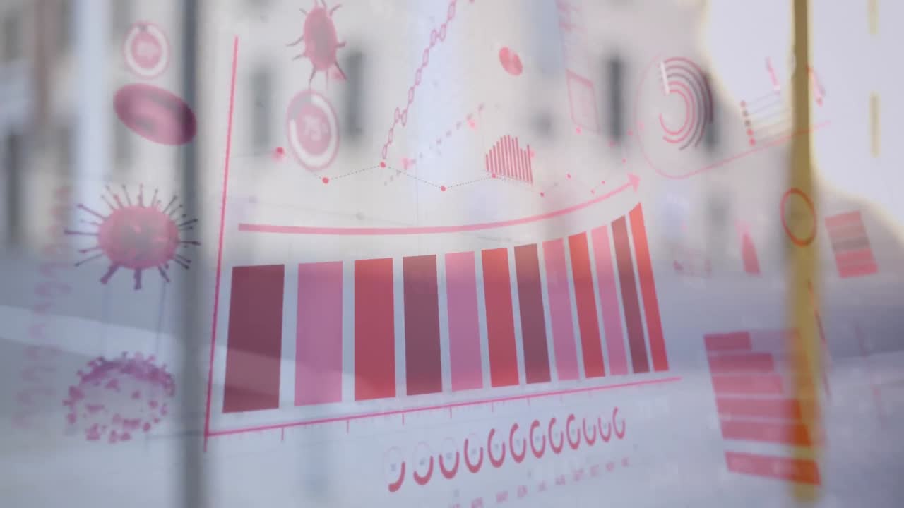 interfaz digital de coronavirus contra las personas que caminan