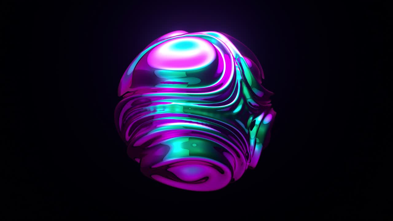 추상적인 3d 렌더링 구와 네온 색상