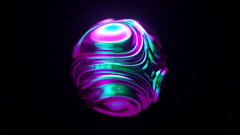esfera renderizada en 3d abstracta con colores de neón