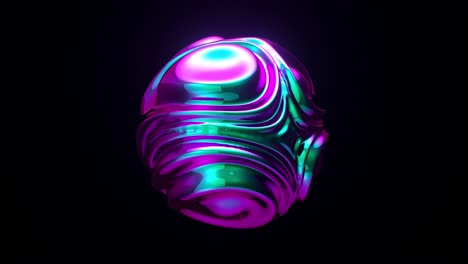 abstract 3d rendered sphere with neon colors