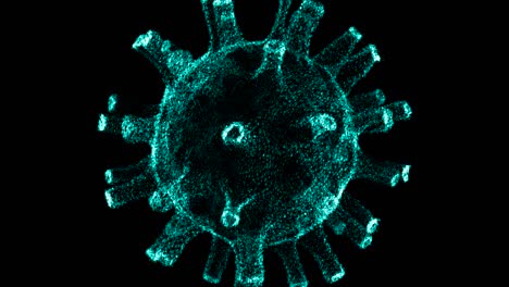abstract motion graphics - spinning and exploding digital virus (loop)