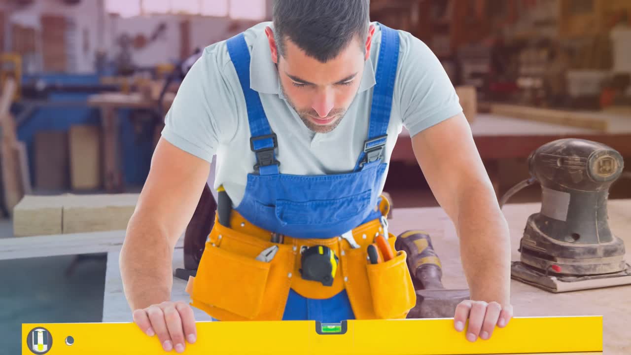 animation des internationalen arbeitstag über kaukasische männliche ingenieur