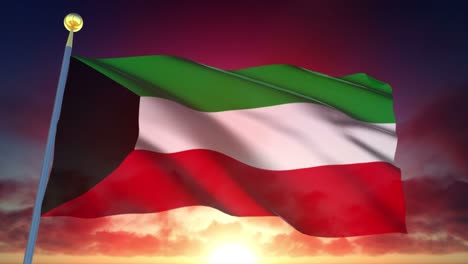 4k highly detailed flag of kuwait loopable