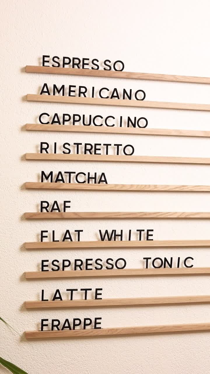 Tabella del menu della caffetteria