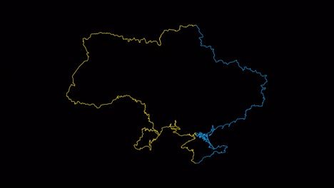 animated close up linear map of ukraine