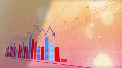 animation of digital data processing over statistics