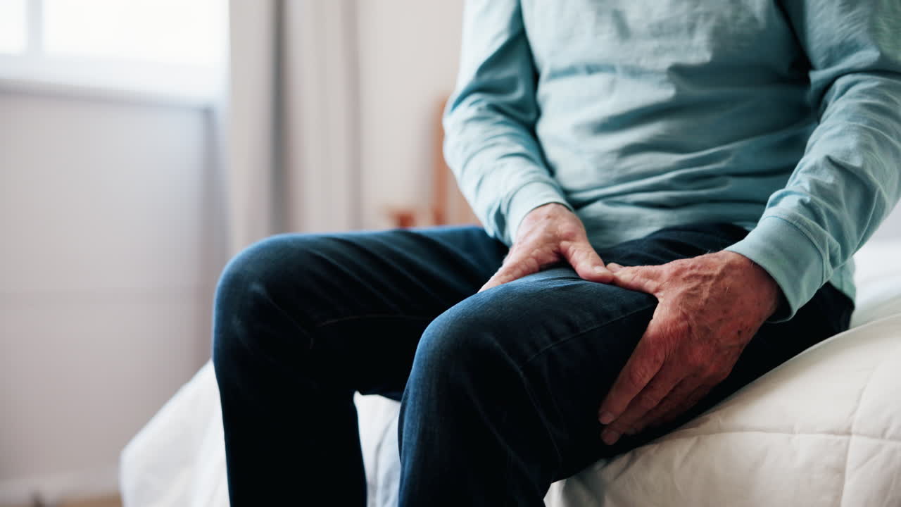 Older man with knee or hip pain