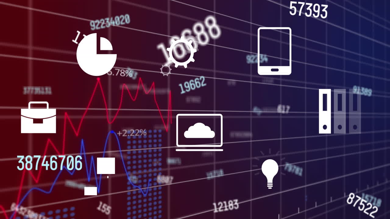 아이콘의 애니메이션과 그리드 상의 금융 데이터 처리