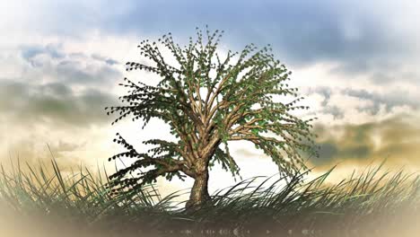 el árbol crece rápidamente.