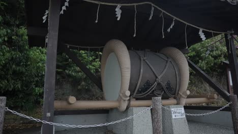 Japanese-Taiko-Drum-Display-at-Festival,-Hachiman-Matsuri,-Shiga-Prefecture