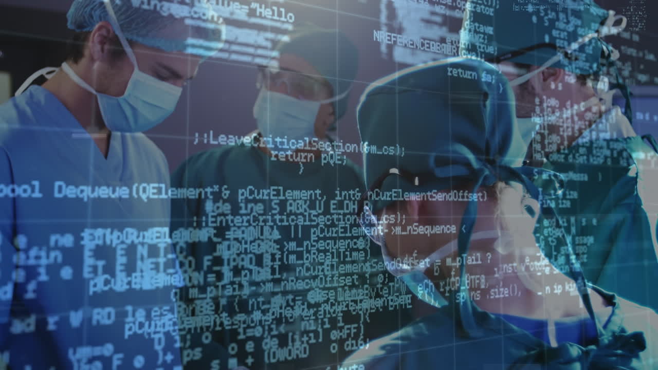 다양한 의사들에 대한 데이터 처리의 애니메이션