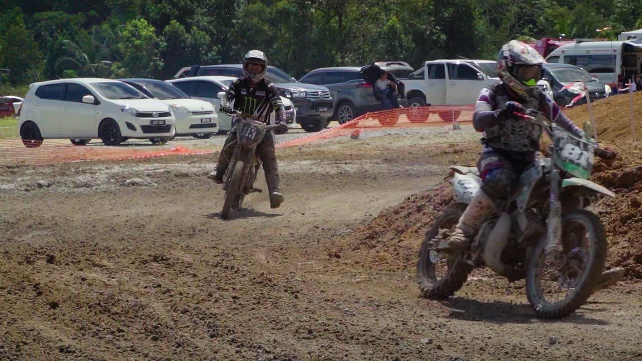 Motocross Racing on a Dirt Track