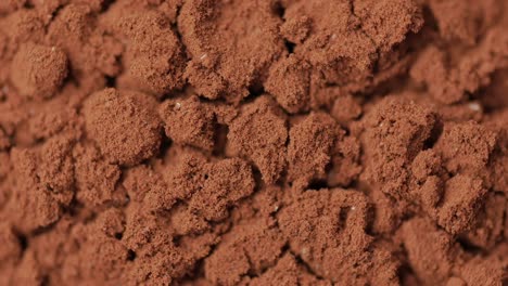 rotating cacao powder macro shot