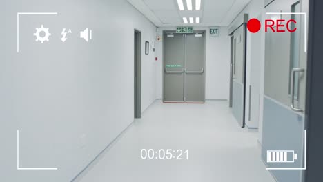 filming a hospital corridor on a digital camera 4k