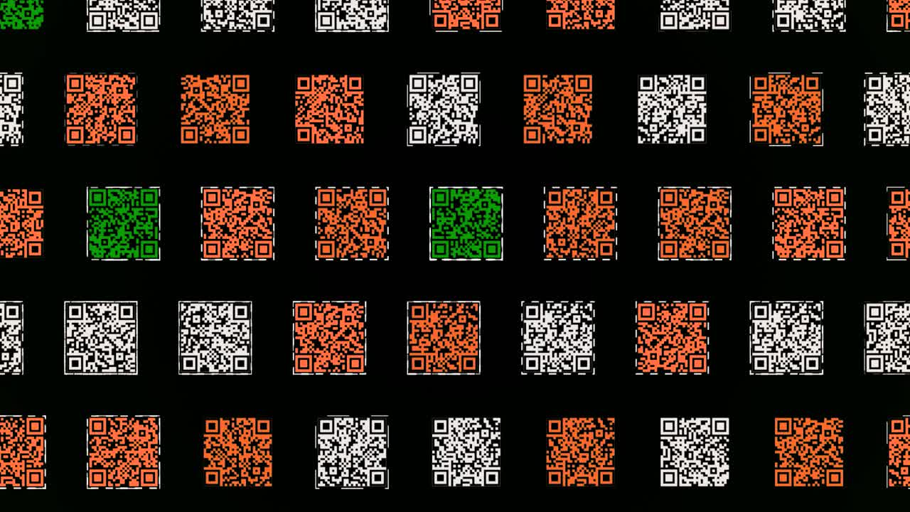 patrón de código qr en fondo negro