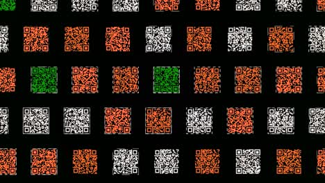 patrón de código qr en fondo negro
