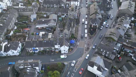 Ciudad-Medieval-Windermere-Reino-Unido,-Vista-De-Drones