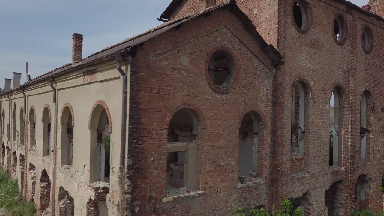 Aerial view of destroyed neighborhood