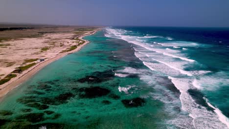 aruba waves along the eastern coastline aerial