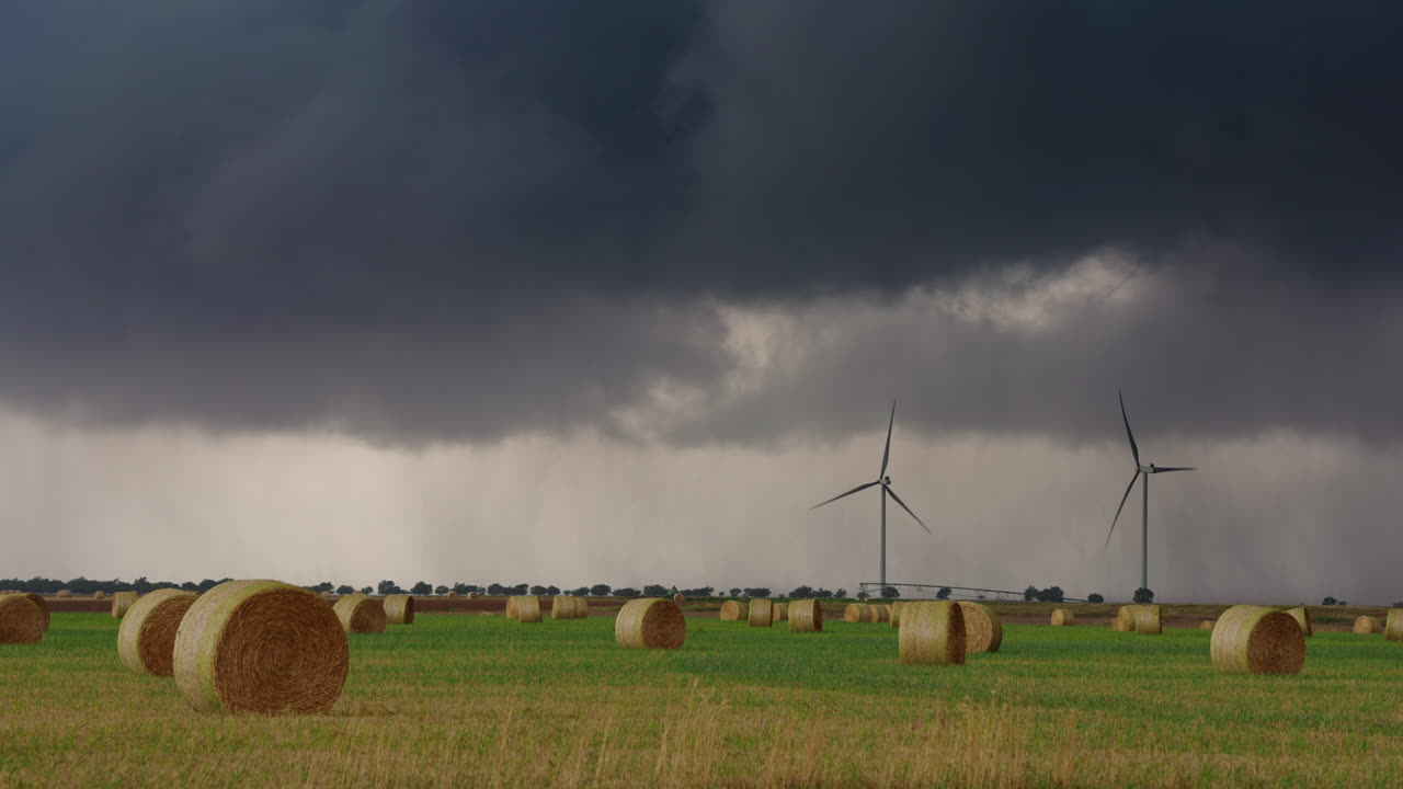 Nature Background with Dramatic Contrasts Between Sunlight and Storm Clouds
