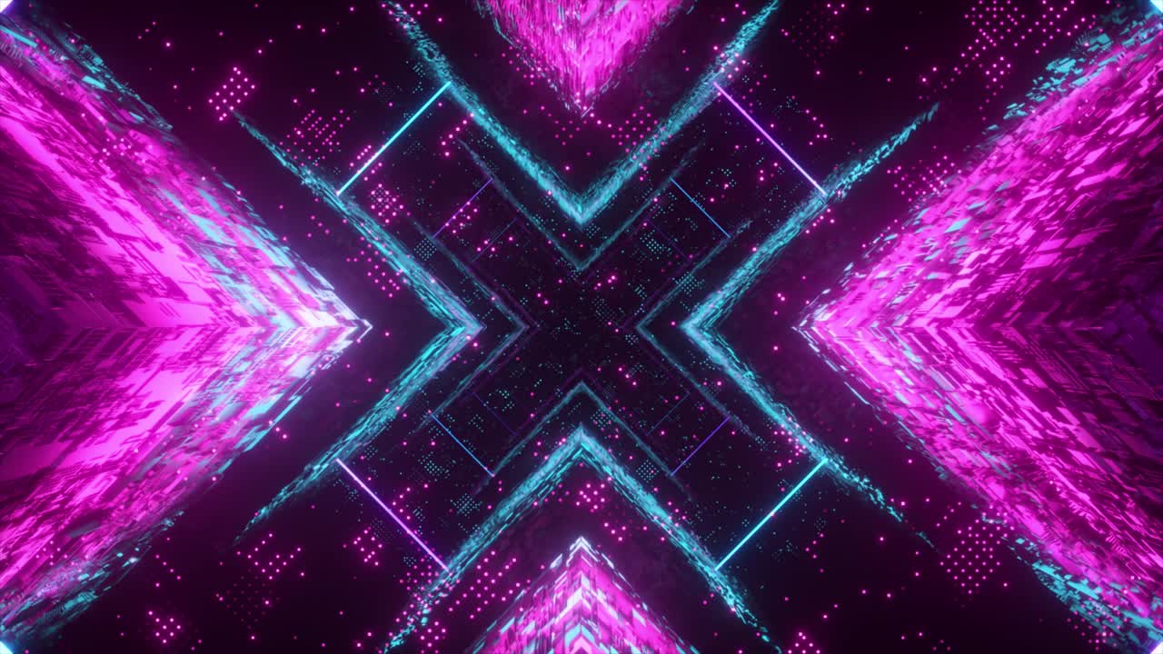 volar en el ciberespacio tecnológico. túnel de naves espaciales de ciencia ficción. tecnología futurista abstracta vj sin costuras para títulos tecnológicos y fondo. gráfico de movimiento para internet, velocidad. bucle sin costuras 3d render