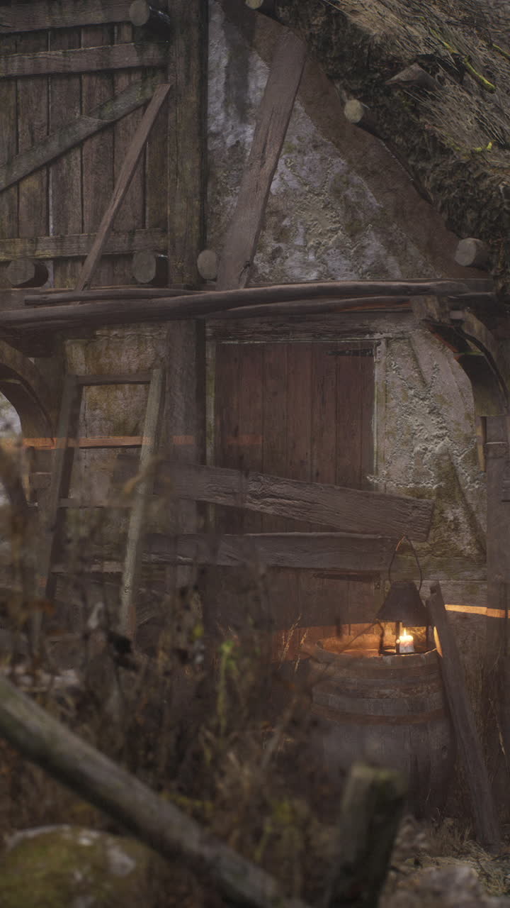 exterior de una vieja granja de madera