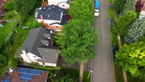 drone view of garbage collection of compostable materials