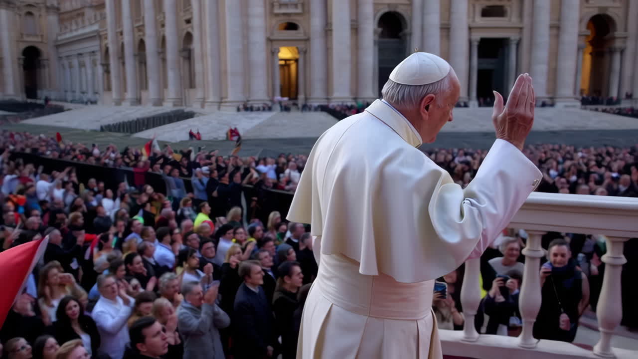 Pope Francis Addresses a Large Crowd in St. Peter's Square