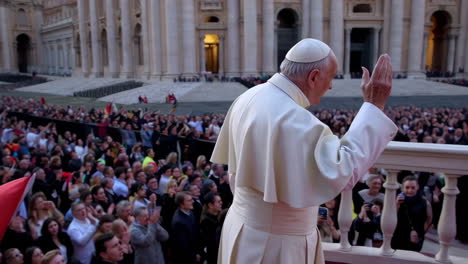 pope francis addresses a large crowd in st. peter's square