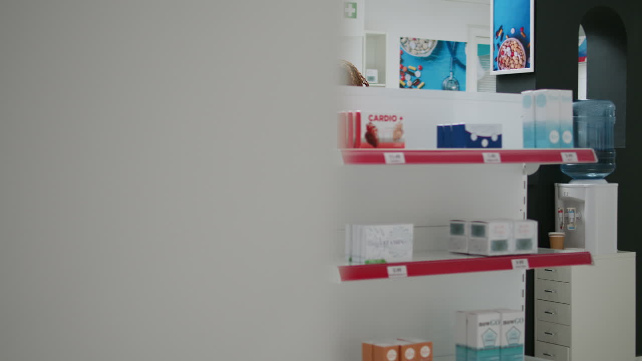 Pharmacy Shelves with Medications