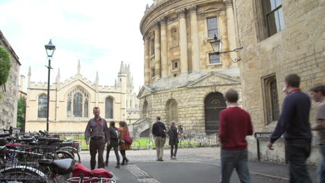 view of the oxford radcliffe camera from brazenose lane