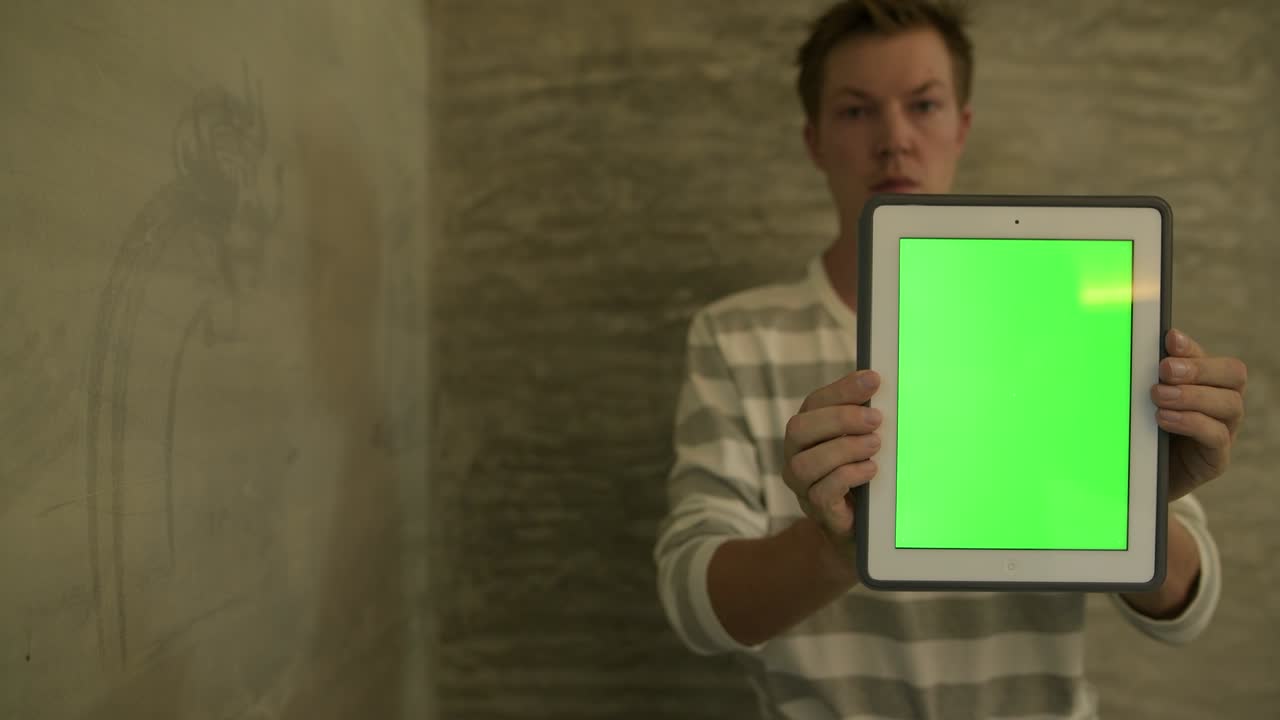 joven y guapo hombre escandinavo en casa