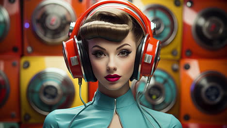 auriculares tecnológicos femeninos y auriculares vr de la era espacial hechos con ia