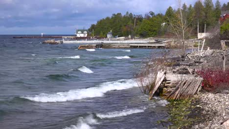 the beautiful coastline of the great lakes in door county wisconsin