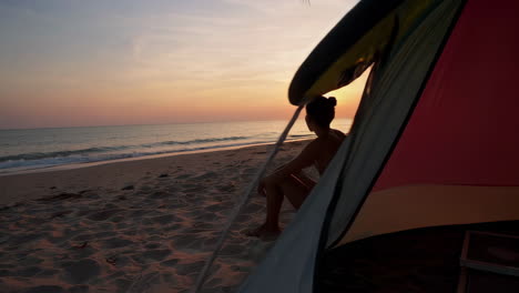 sunset beach camping