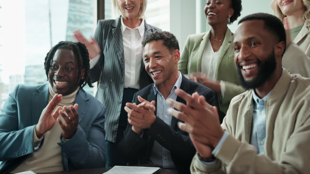 성공을 축하하는 비즈니스 팀