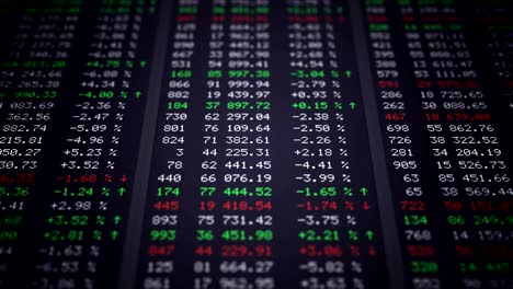 stock market board. data and numbers changing. looped animation.