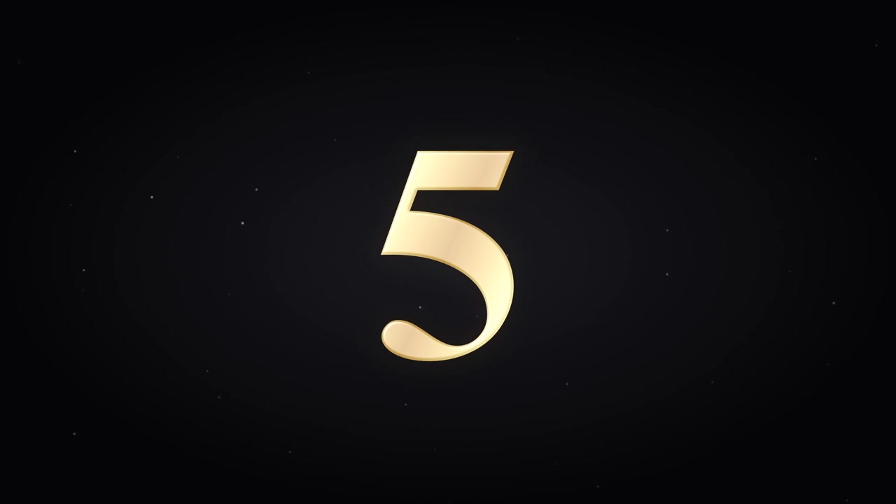 Elegant Gold Countdown Timer from Ten to Zero