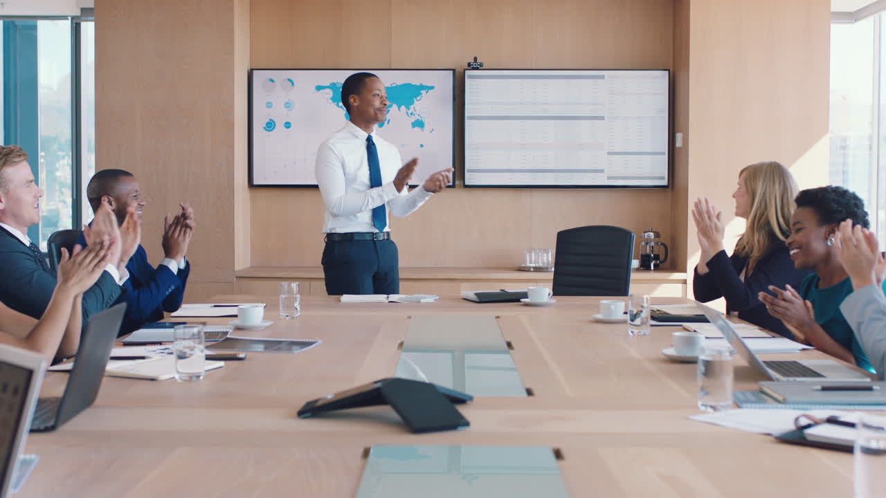 B2B, handshake or business people applause