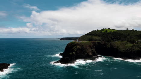 approaching lighthouse on green island in pacific