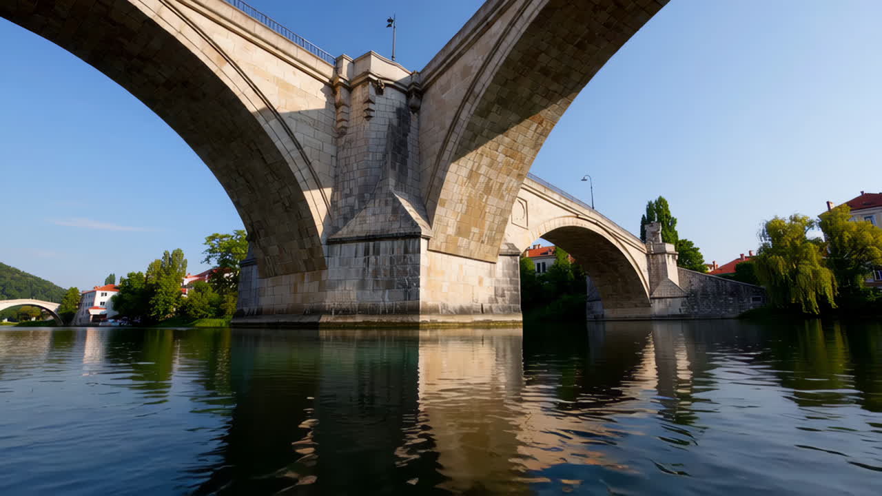 Stone Arch Bridge over River