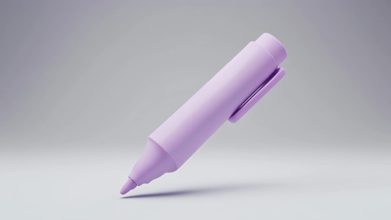 Lilla tuschpen samles i en ren 3D-animation