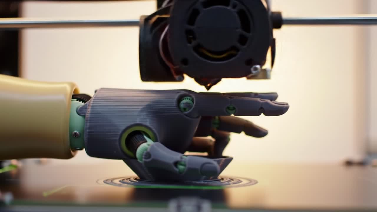 Innovative 3D Printing of a Robotic Hand: Showcasing Advanced Technology in Automated Manufacturing and Precision Engineering