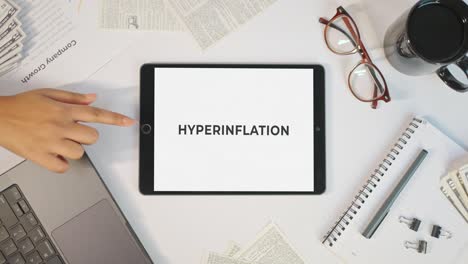 hyperinflation displaying on a tablet screen