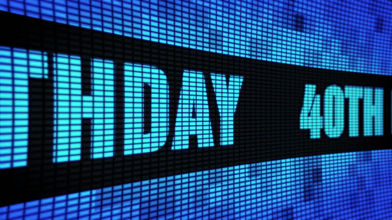 40th Birthday Display Message