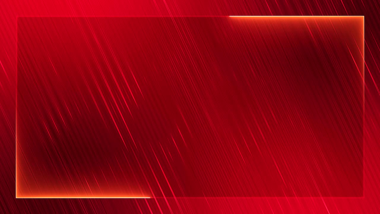 Cornice natalizia rossa al neon con linee di bordo, sfondo astratto con decorazioni animate. Animazione video in loop continuo 4K UHD.