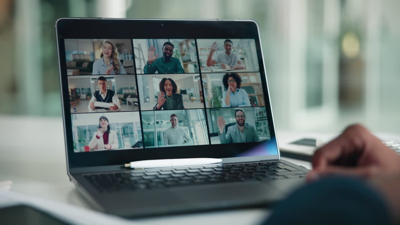 Online Video Conference on Laptop